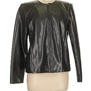 First Issue by Liz Claiborne zip front bomber jacket. Vintage faux leather sz 18